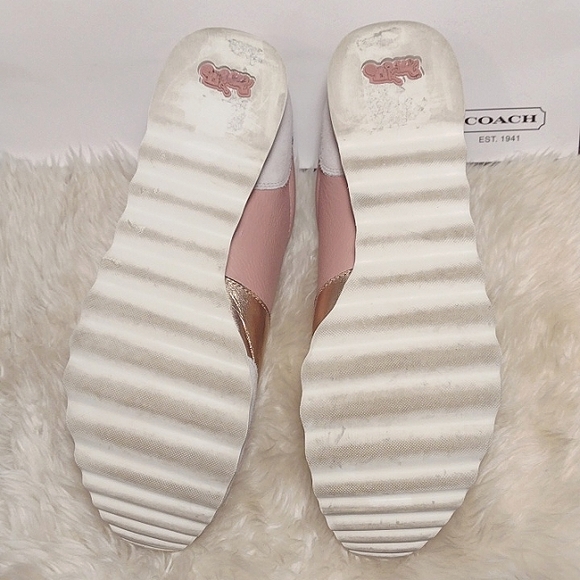 Coach Pink Metallic Color Block Trainer Sneakers with Suede Trim - Picture 5 of 15